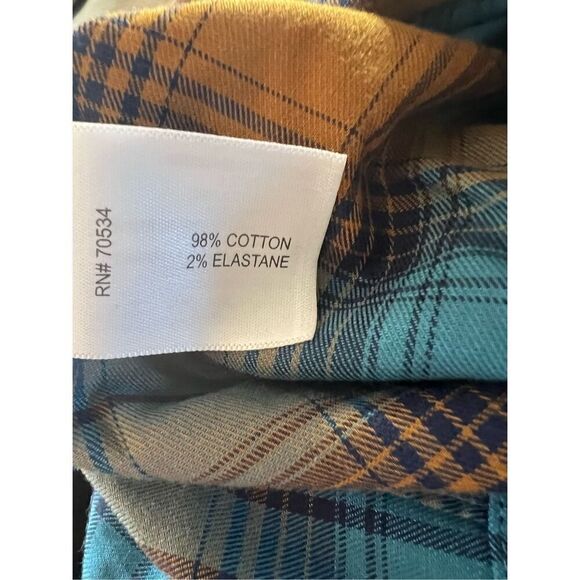 Orvis Men's Blue Brown Classic Fit Plaid Flannel Button Up Shirt Size 2XL NW0T - Picture 6 of 6